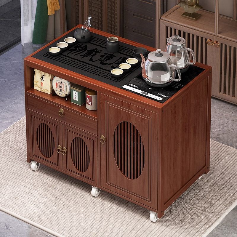移动家用茶桌茶台茶车p水壶一体客厅沙发茶几非实木茶水柜茶具套