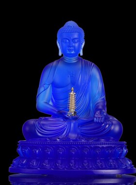 琉璃药师佛琉璃摆件经药师佛像客厅玄关I摆件家居装饰品工艺品礼