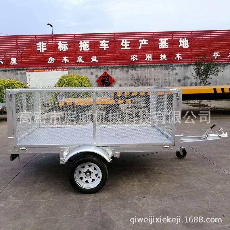 厂家1吨单轴网格拖车整车镀锌厂家供应