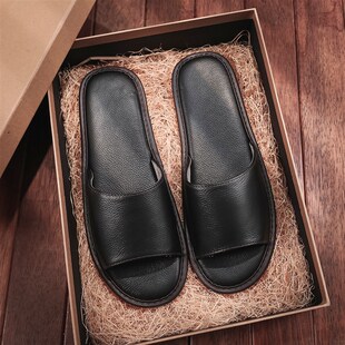 手工牛皮拖鞋男夏季室内家居w家用软底防水防滑不臭脚真皮凉拖鞋