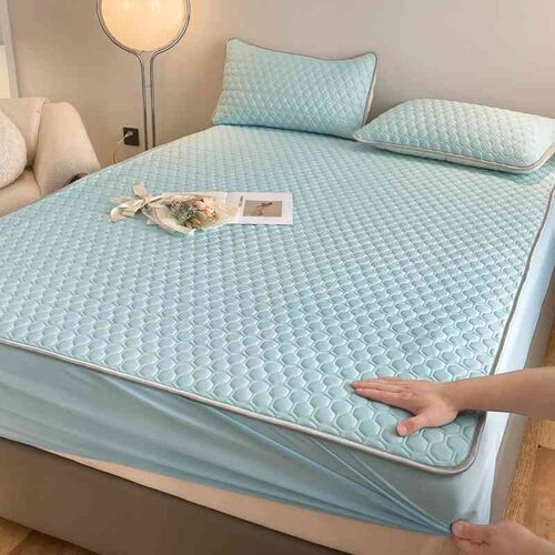 简约款乳胶凉f席夏被四件套纯色床笠款可组合单买乳胶软席家用