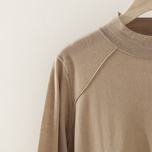 16针全精纺巴素兰澳毛细羊毛衫女针织衫春季新款毛衣小圆领打底衫