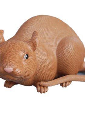 生肖鼠白鼠生肖陶瓷摆件园林园艺装饰品动物艺术送礼现代家居工艺