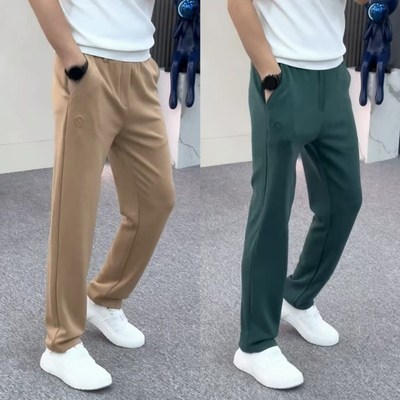 欧货男款春季纯色休闲裤潮流宽松运动卫裤时尚百搭修身阔腿直筒裤