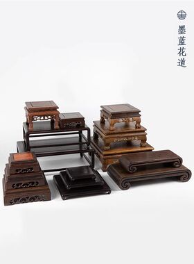 黑檀木矮花架 户外盆景摆放架置物架 花瓶摆O件花器底座仿古小木