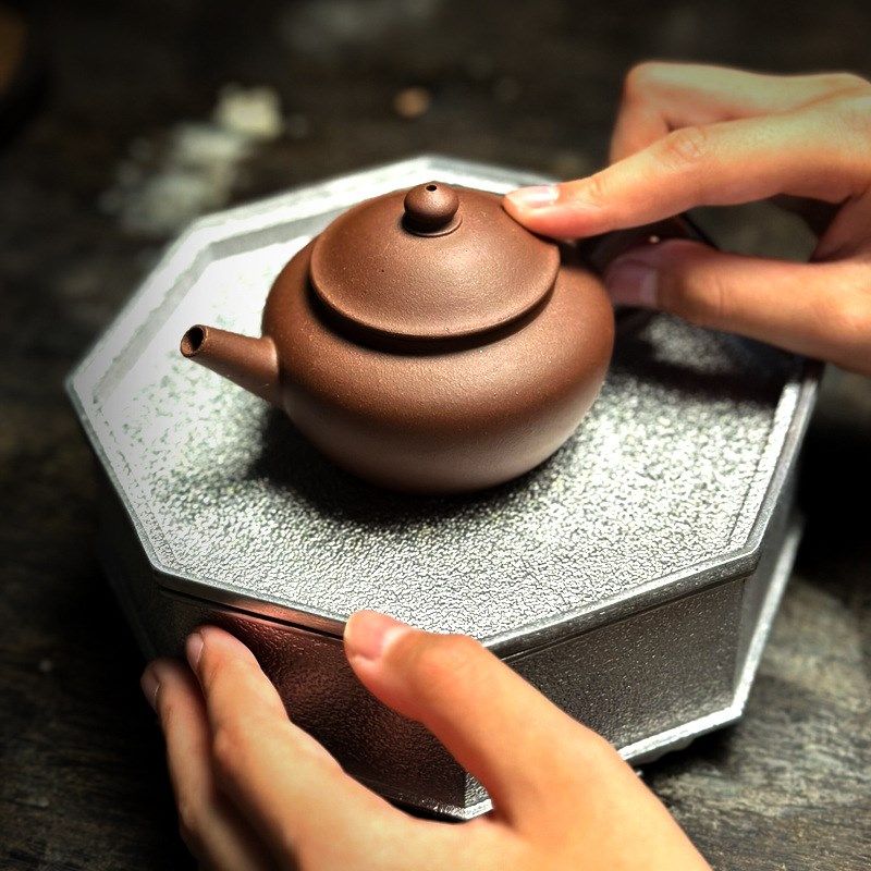 中式锡茶盘家用干泡台储水壶垫六角功夫茶具礼品禅意迷你壶承,餐饮具,茶盘,淘宝优惠券,粉丝福利购,淘宝优惠卷