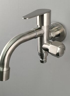 304不锈钢一进二出双控双出水两用拖把池M全自动洗衣机卡扣式龙头