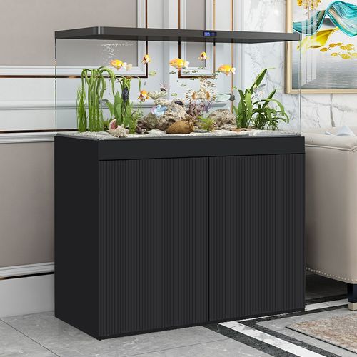 定制生态实木鱼缸底柜超强承重不变形耐水泡鱼缸底座客厅隔断架子