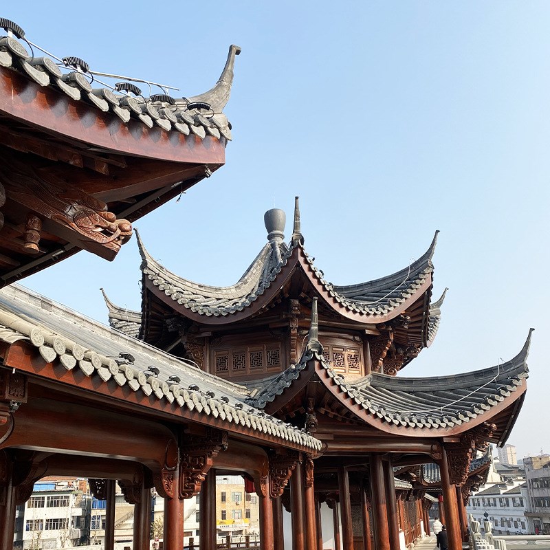 中式传统凉亭景观建筑 户外别墅庭院景区景观亭子 实木凉亭水榭亭