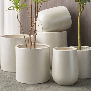 家用客厅摆件 大型美泥水泥花盆特大号直筒高筒大口径40cm以上大码