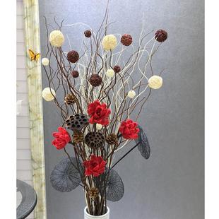 落地干花花束家居装饰品长枝隔断橱窗 高花瓶创意插花 摆设客厅