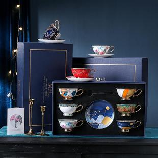 美道咖啡杯下午茶餐具高档精致轻奢英式复古陶瓷杯子礼盒套装送礼