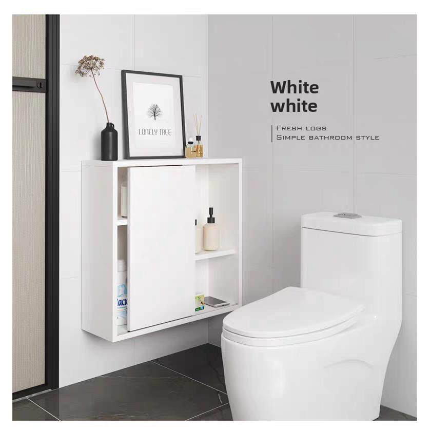 实木防水移门马桶边柜卫生间落地半墙侧边储物窄柜省空间壁挂吊柜
