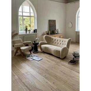 原始面锯痕隐形色自然结疤侘寂风民宿出口意大利锁扣三层实木地板