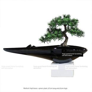 抽象船形台面大型花盆 时尚别墅样板房装饰插花花盆艺术花瓶