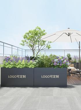 户外铁艺花箱组合商业街餐厅种植箱隔断围栏售楼部长方形定制花坛
