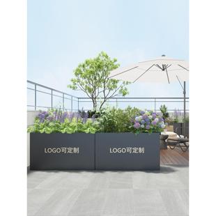户外铁艺花箱组合商业街餐厅种植箱隔断围栏售楼部长方形定制花坛