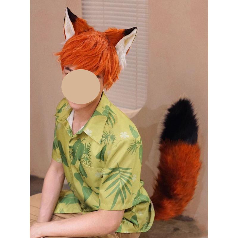 疯狂动物城狐狸尼克万圣节cosplay漫表演出服装衬衫耳朵尾巴全套