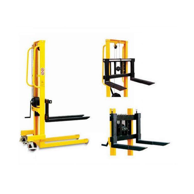 升降叉车钢丝绳手摇机械堆高车100-2000kg手摇堆高叉车