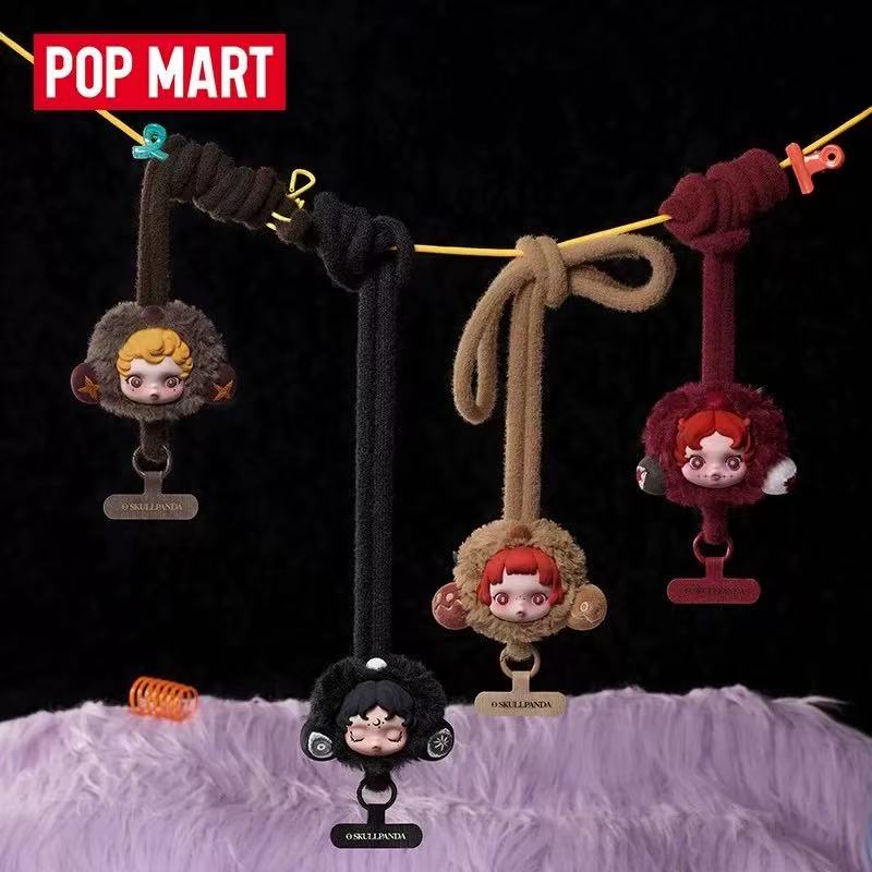 POPMART泡泡玛特SKULLPANDA不眠剧场系列手机挂绳sp挂件挂饰盲盒