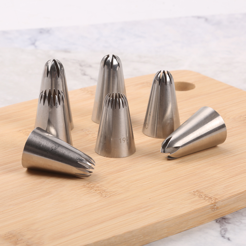 不锈钢裱花嘴 奶油蛋糕曲奇泡芙花嘴 中号多齿花嘴 烘焙工具