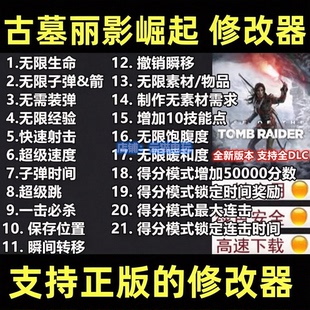 古墓丽影崛起修改器steam正版epic辅助游戏存档生命体力工具