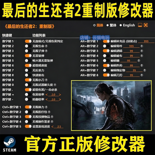 最后的生还者2修改器steam辅助epic工具科技存档物品不含游戏