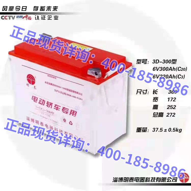 明泰电瓶3D-300型6V300AH加液