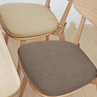四季透气亚麻坐垫海棉垫餐椅垫家用沙发垫办公椅久坐马蹄形可拆洗