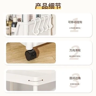 家用置物架架子多层小推车零食书架落地移动果蔬菜篮厨房客厅收纳