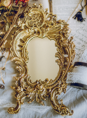 年轮公园-冶致 ZoringPark Hearth 复古装饰摆件雕花黄铜化妆镜子