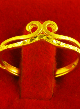 黄金戒指9999足金女款紧箍咒情侣对戒纯金食指环按克重送老婆