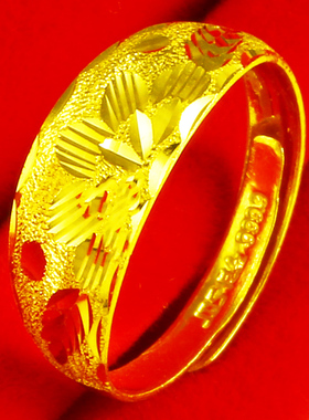 黄金戒指男女款9999足金龙凤戒纯金饰品宽结婚显大真金子按克