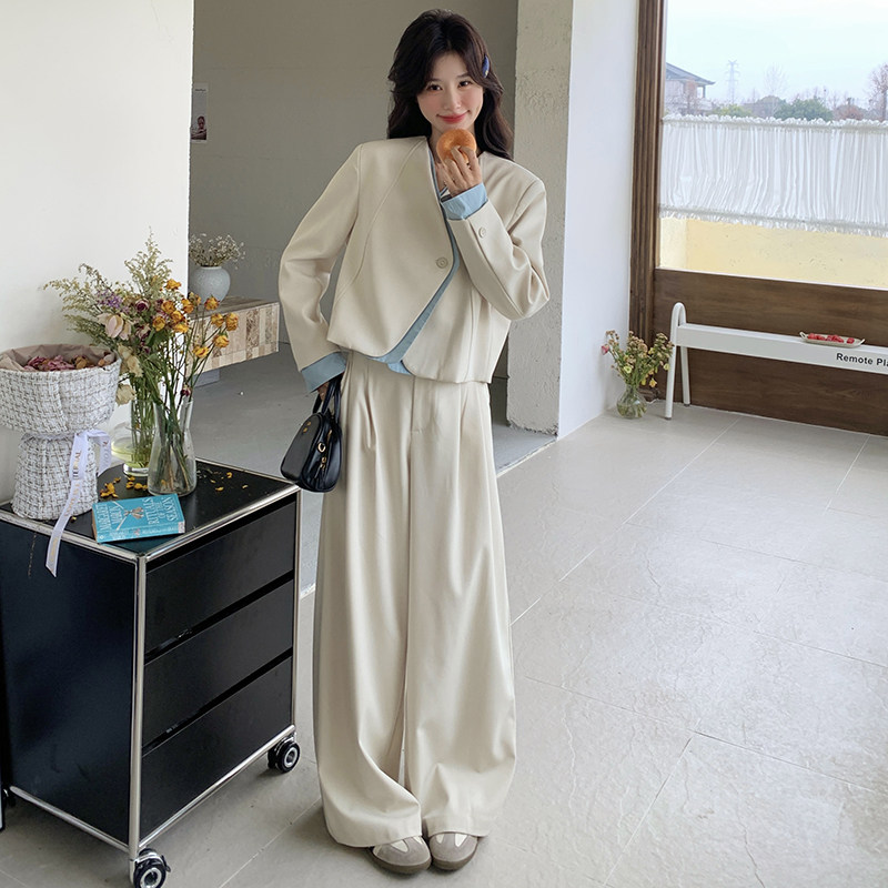 【档口有货】杏色假两件西装西裤两件套2C079-2537-p175-k258,女装套装/套裙,2C079