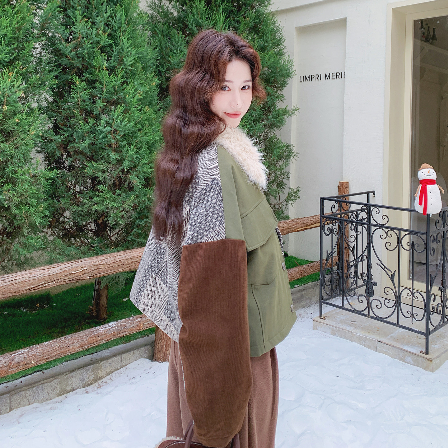 【上新】多面料拼接设计感羽绒服(90老标)079-4575-p320-k478,女装羽绒服,2C079