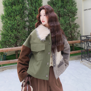 【上新】多面料拼接设计感羽绒服(90老标)079-4575-p320-k478图片