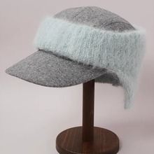 58cm CA4LA  TKU00341 QINN 秋冬羊毛鸭舌帽毛绒可拆卸