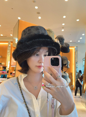 57cm Athena New York 2023秋冬新款 HannahAnimal羊绒保暖渔夫帽