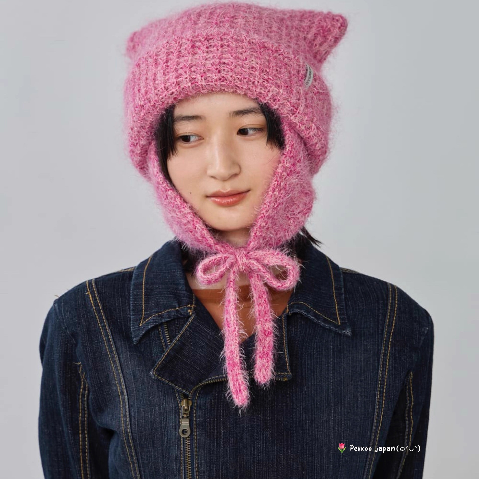 57-59cmOVERRIDE 254090206可爱猫耳针织帽KNIT FLUFFY CAT GUIDE