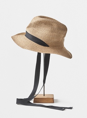 7cm帽檐 mature ha BOXED HAT brim garden ribbon 折叠草帽飘带