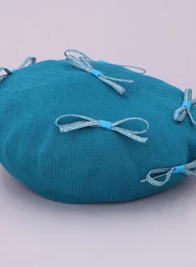 58cm CA4LA BRA02239 25春夏 手工制 纯棉 甜美可爱 蝴蝶结贝雷帽