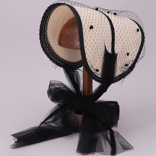 CAM80046 田园风 SUNFLOWER 优雅遮阳草帽 网纱蝴蝶结 时尚 CA4LA