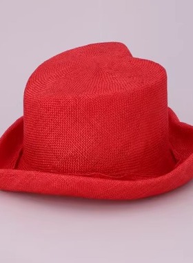 58cm CA4LA YPO00095 HEART HAT  创意设计 甜美可爱心形卷边草帽