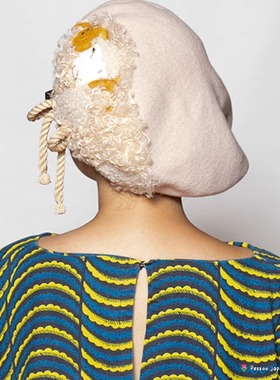 55-58cm CA4LA BRA02268 羊ベレー 25秋冬新款可爱绵羊保暖贝雷帽