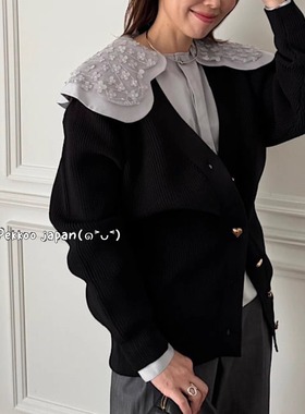 【国现】LINKABLE 爱心扣子 针织开衫 女士毛衣外套 宽松显瘦