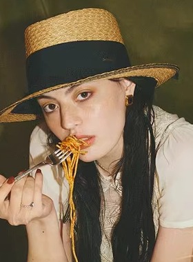 58cm CA4LA SHK01200 MURAL 时尚优雅大蝴蝶结拼色礼帽遮阳帽