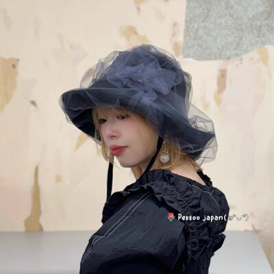 57.5cm CIRQUTURE CIQ261 甜美网纱 高级质感大檐帽渔夫帽 日本制
