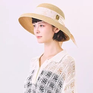 CHERBS CAW00599 BRAID HAT 草帽遮阳帽 58cm 春夏优雅丝带 CA4LA