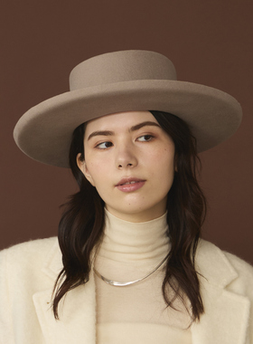 58.5cm arth 243021021 秋冬卷翘帽檐羊毛优雅礼帽