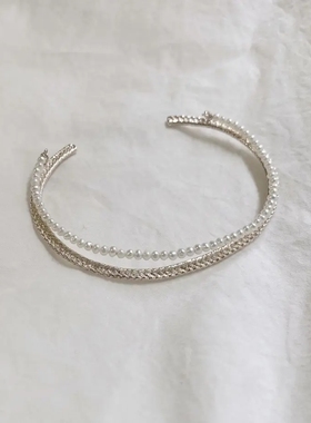 日本代购 Flavour独特蕾丝设计 小众设计师风格 蕾丝珍珠手镯319